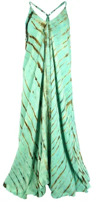 Produktbild von Batik Maxikleid, Strandkleid, Sommerkleid, Langes Kleid - Grün, Damen, Viskose, Kleider