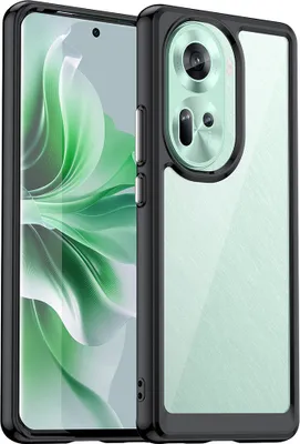 Produktbild von Schutzhülle für Oppo Reno11 Klar Rückseite Stoßfeste TPU Silikon Bumper Hülle Schwarz