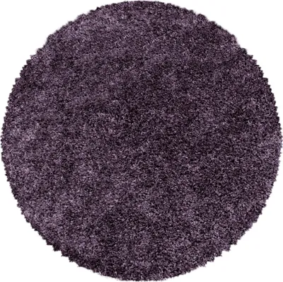 Productafbeelding van Violet vloerkleed voor de woonkamer, hoogpolig, rond, 120x120 cm, effen kleur