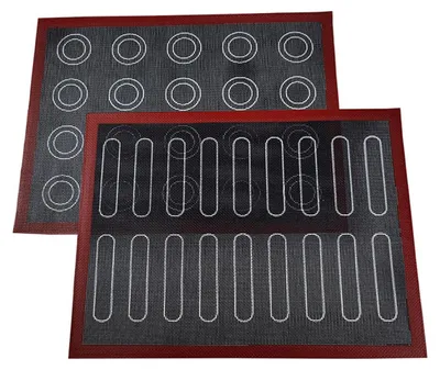 Produktbild von Silikon-Backmatte, 2 Stück, wiederverwendbare Backmatte, Silikonmatte, Antihaftbeschichtung, rutschfeste Teigmatte, hitzebeständige Backmatte, ein unverzichtbarer Helfer in der Küche.