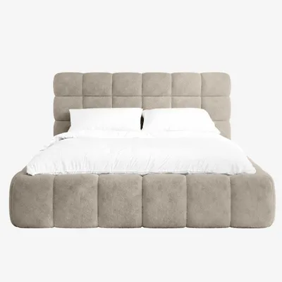 Produktbild von MNUUO Polsterbett CHOCCO mit Bettkasten Taupe 140 x 200 cm Hebbarer Holz-Lattenrost