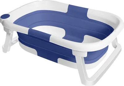 Produktbild von Faltbar Baby Badewanne Babybadewanne Rutschfeste Badebecken Duschwanne für Neugeborene Blau