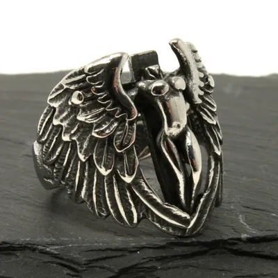 Produktbild von Ring Silber aus Edelstahl - ANGEL WINGS 60