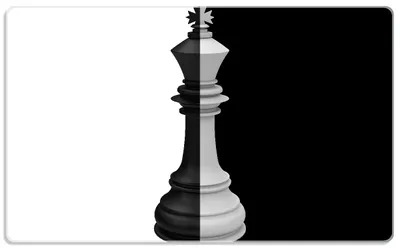 Produktbild von Wallario Frühstücksbrettchen aus Glas, je 14 x 23 cm, mit rutschfesten Füßen, Motiv Schachfigur schwarz-weiß