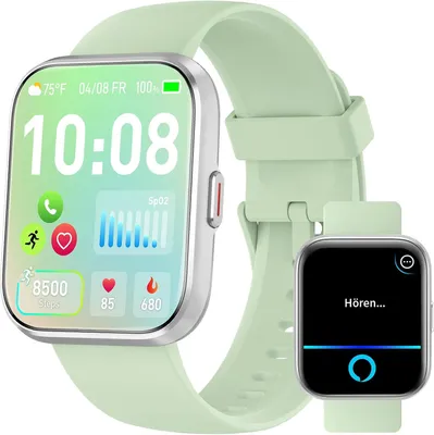 Produktbild von mit Telefonfunktion(Anrufe tätigen/empfangen),Fitness Tracker mit 110+Sportmodi, Puls/Schlaf-Monitor, Schrittzähler, Smart Watch mit Alexa für Android