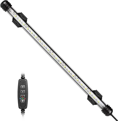 Immagine prodotto di Illuminazione per acquari - LED subacquei - Stimolazione della crescita delle piante - Timer automatico - Adatto per acquari da 40-60 cm - Luce blu e bianca