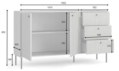 Obrázok produktu pre raumhirsch Komoda, sivá, rozmery: 156 x 89 x 41 cm