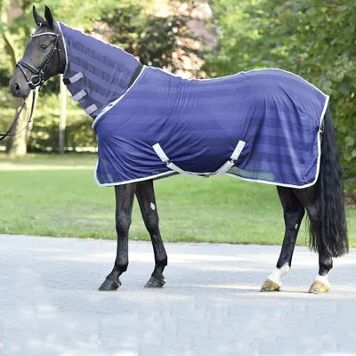 Produktbild von Busse Transport-Fliegendecke STRIPE PLUS - navy (silber)