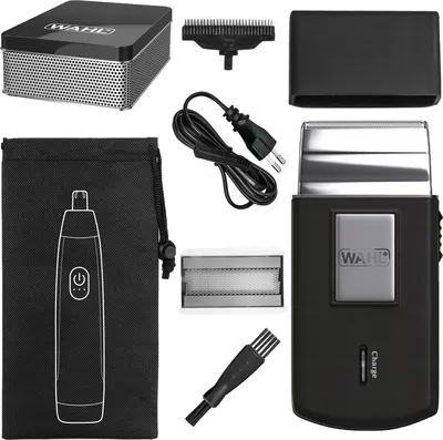 Immagine prodotto di Wahl Rasoio da viaggio 3615 1016 Nero Custodia Spazzola Batteria operazione Foil 45min
