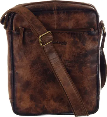 Produktbild von GreenLand Nature Leder Umhängetasche Schultertasche MASCU & LINE Crossbody Bag Brown braun