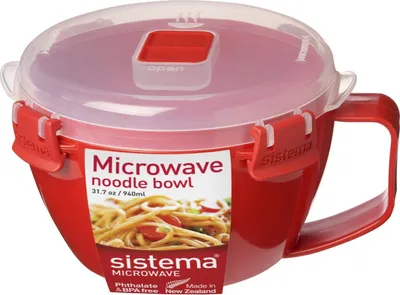Produktbild von Sistema 1109, Schüssel, Rot, Transparent, 940 ml, Transparent, 3,97 Tassen, 156 mm