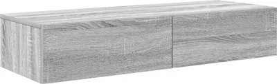 Obrázok produktu pre vidaXL Nástenná polica so zásuvkami Grey Sonoma 100x36x19 cm Materiál na báze dreva