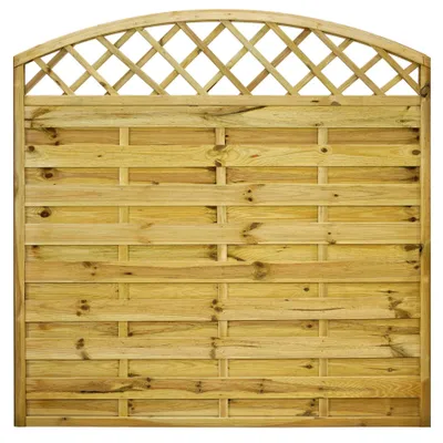 Produktbild von Ligna Gard Dichtzaun Lausanne gebogen mit Rankgitter 180x180 cm Holzzaun Kiefer Kesseldruckimprägniert 44x44 mm Rahmen