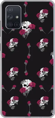 Produktbild von MuchoWow® Handyhülle Schutzhülle Hülle für Telefoonhoesje Samsung Galaxy A71 Mädchen - Totenkopf - Rosen - Muster - Mädchen - Kinder - Kinder - Mädchen Silikon Softcase Handy Hülle - Kartenbesitzer