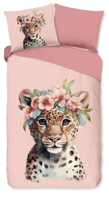 Productafbeelding van Good Morning Kinderdekbedovertrek "Kiran" - Roze - (140x220 cm) - 100% Katoen