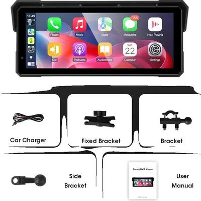 Image de Écran de navigation GPS pour moto, CarPlay sans fil, compatible Android Auto, Carplay 8,1 pouces
