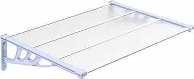 Produktbild von vidaXL Türvordach Grau und Transparent 122x90 cm Polycarbonat
