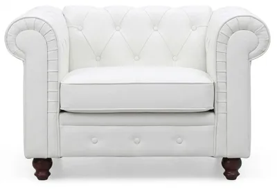 Image de MENZZO Grand fauteuil Chesterfield Blanc