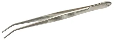 Obrázok produktu pre Pinzeta Dönges, zahnutá, dĺžka 120 mm, poniklovaná, mierne vrúbkovaná