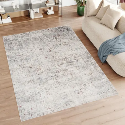 Produktbild von Teppich Wohnzimmer Schlafzimmer Kurzflor Modern Meliert Design Grau Creme  240 x 330 cm