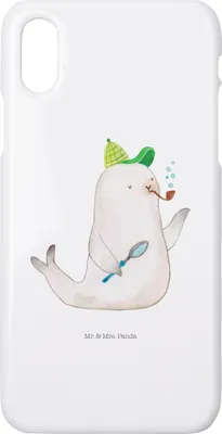 Produktbild von Mr. & Mrs. Panda Iphone 10 Handyhülle Robbe Sherlock - Weiß - Geschenk, Handy, Lustige Sprüche, Cover, X, Hülle