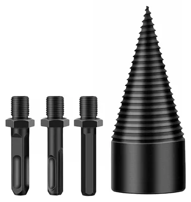 Produktbild von Holzspalter Bohrer 32mm konisch für elektrische Holzspalter mit 3 Griffen