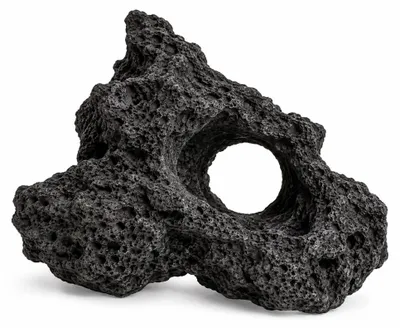Produktbild von Aquarium Natursteine Lavastein schwarz mit Loch 1 Stück Größe L 20-25cm