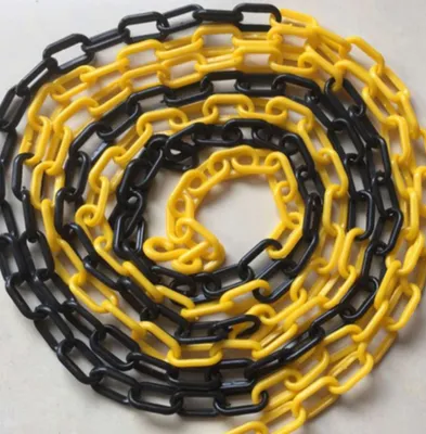 Produktbild von 10 Meter Kette Absperrkette Gelb / Schwarz Kunststoffkette Warnkette Sicherheitsabsperrung