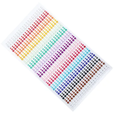 900 selbstklebende Strass-Aufkleber, 15 Farben, 3/4/5 mm