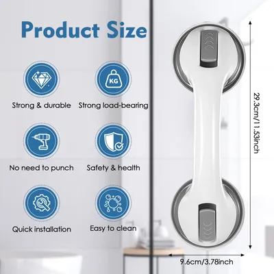 Produktbild von Duschegriff mit Saugnapf, 30 cm, 2 Stück, bis 110 kg, für die Badezimmerunterstützung