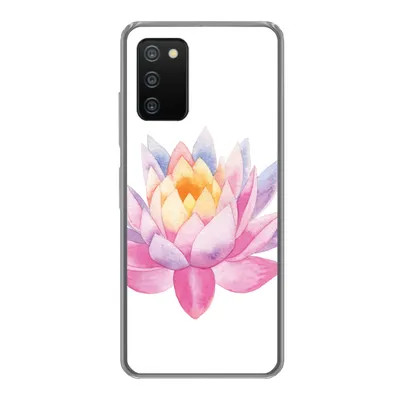 Produktbild von MuchoWow® Handyhülle Schutzhülle Hülle für Samsung Galaxy A03s Aquarell - Blume - Seerose Silikon Softcase Handy Hülle - Schutz