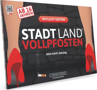 Produktbild von Stadt Land Vollpfosten® Rotlicht Edition – "Jetzt wird's dreckig." | A4 Spielblock