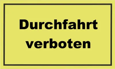 Produktbild von Metafranc Hinweisschild Durchfahrt verboten 200 x 300 mm