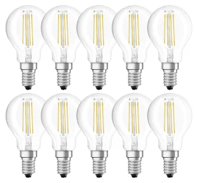 Produktbild von 10 x LED Filament Leuchtmittel Tropfen 2,5W = 25W E14 klar 250lm 827 warmweiß 2700K