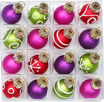 Produktbild von Weihnachtskugeln Happy Xmas | Ø 2 cm | 16 Stück | Glas | Bunte Mini-Kugeln