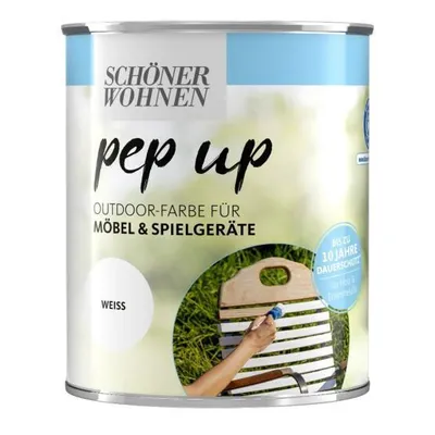 Produktbild von Schöner Wohnen pep up Outdoor Renovierfarbe für Möbel & Spielgeräte seidenmatt weiss 2,5 L