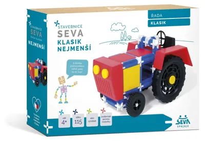 Obrázok produktu pre Konštrukčná súprava SEVA KLASIK, najmenší plastový model, 115 dielov, v krabici o rozmeroch 31,5 x 16,5 x 7,5 cm