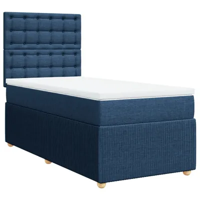Produktbild von Boxspringbett mit Matratze Blau 90x200 cm Stoff