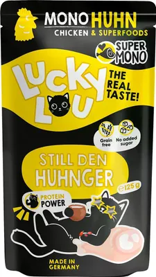 Produktbild von Lucky Lou SuperMono Huhn Katzenfutter Katzennassfutter Nassfutter Katze monoprotein