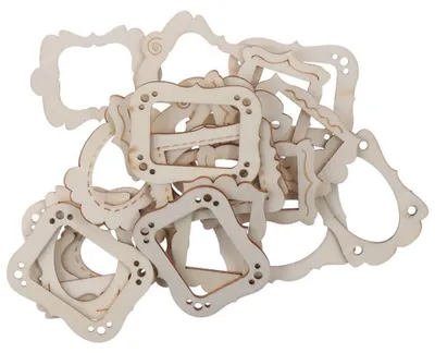 60 Mini-Fotorahmen aus Holz, Bastelrahmen, 4,7 x 5,8 cm