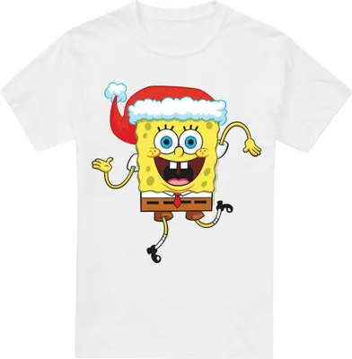 Obrázok produktu pre SpongeBob SquarePants - Tričko pre mužov - Vianočný dizajn TV6364 (S) (Biela)