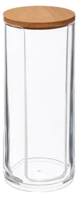 Image de 5Five Simply Smart Distributeur de cotons-tiges Selena, distributeur de lingettes démaquillantes, plastique, bambou, 17.8 cm, 161082