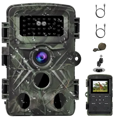 Zdjęcie produktu dla Kamera myśliwska z funkcją nocnego widzenia i czujnikiem ruchu, rozdzielczość 2,7K, 48MP