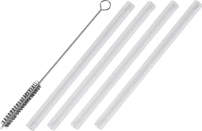 Image de Pailles en verre CIAO, set de 4 pailles de 15 cm + brosse de nettoyage
