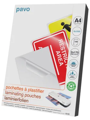Imagen del producto de Bolsa laminada para documentos, tamaño DIN A4, brillante, 350 micras