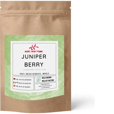Produktbild von Herbs from Poland Wacholderbeeren – Unterstützen Verdauung & Harnwege, Entzündungshemmend & Aromatisch, 100% Natürlich – 200g