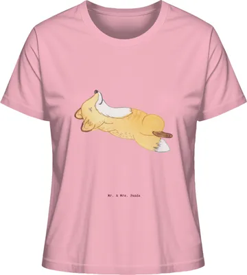 Produktbild von Mr. & Mrs. Panda Oberteil Damen Fuchs Crunches Größe L - Baumwolle Pink - Geschenk, Fitnessstudio, Bauchpressen, Baumwoll T-Shirt, Basic, Fitness, Kurzarmshirt, Shirt