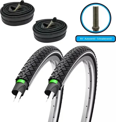 Produktbild von 2x Fahrradreifen SET 28x1,50 Zoll 40-622 700x38c Reflex Pannenschutz 3mm inkl. 2x AV Schlauch