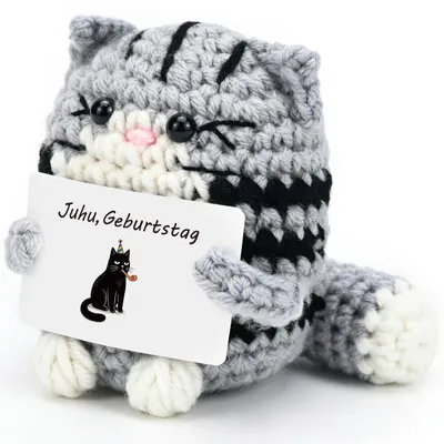 Handgehäkelter Pinguin – Geschenk für beste Freundin mit Karte