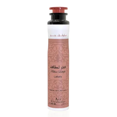 A product shot of an air freshener spray can.